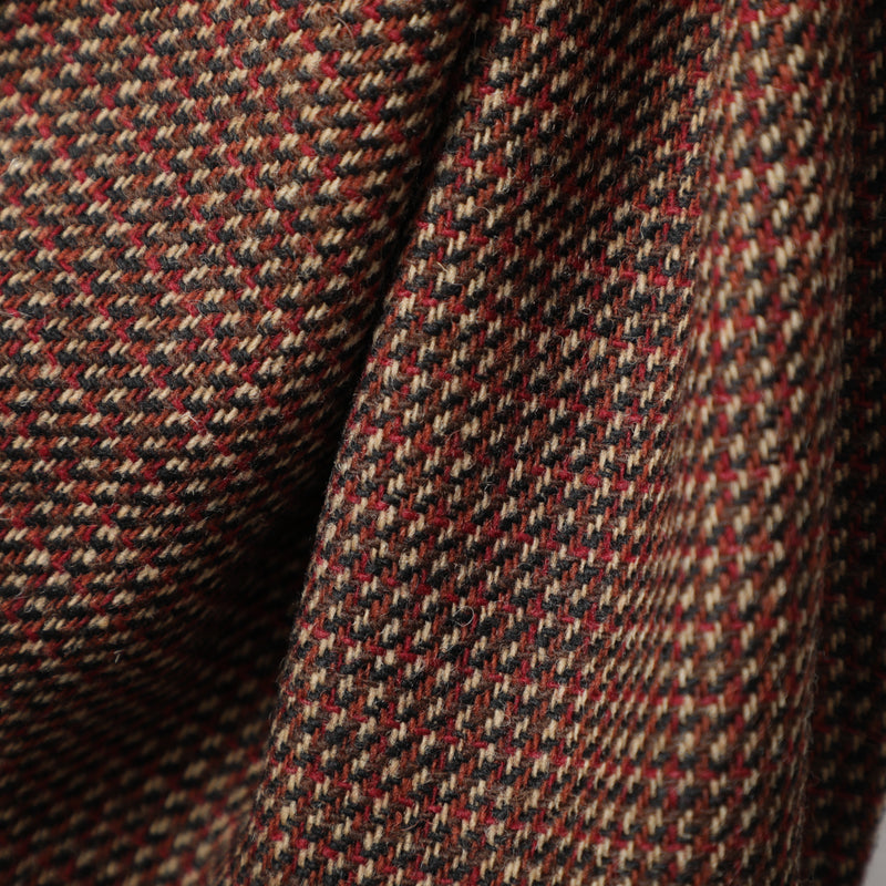 Menpolini : vintage woolen fabric brown mix pa-003 "Dead Stock"