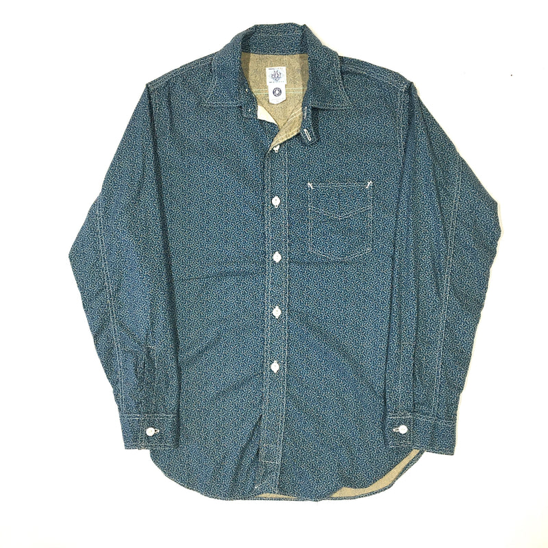 1211R The POST- R : vintage calico blue "Dead Stock" / S